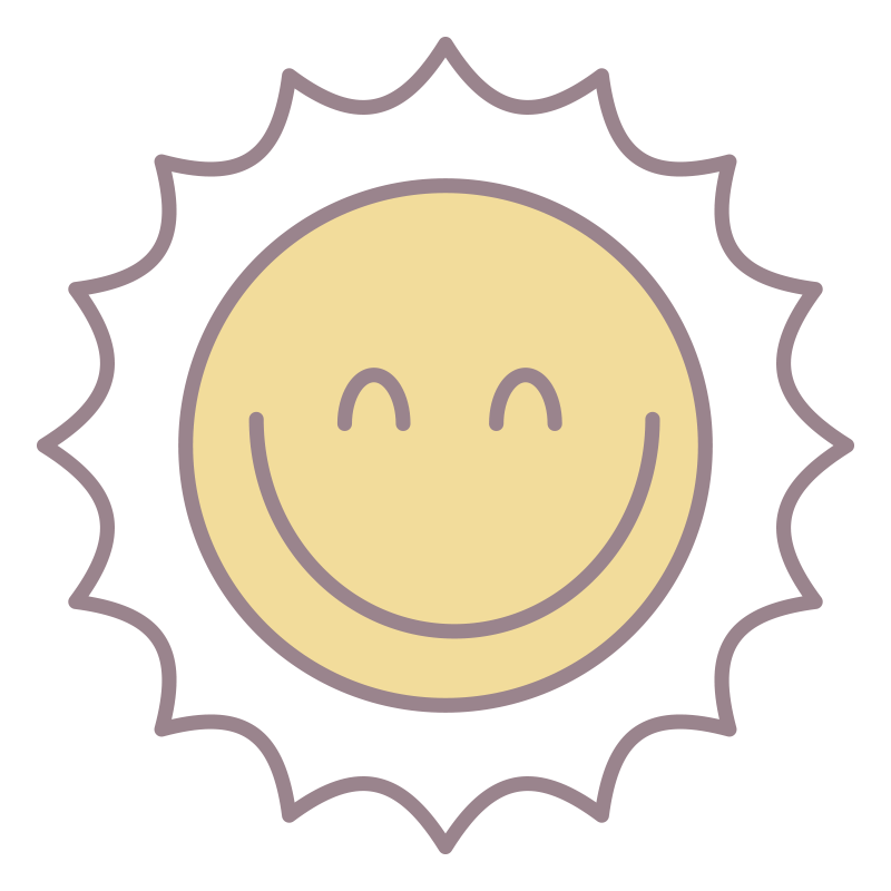 太陽を描いた､手書き風の温かみ