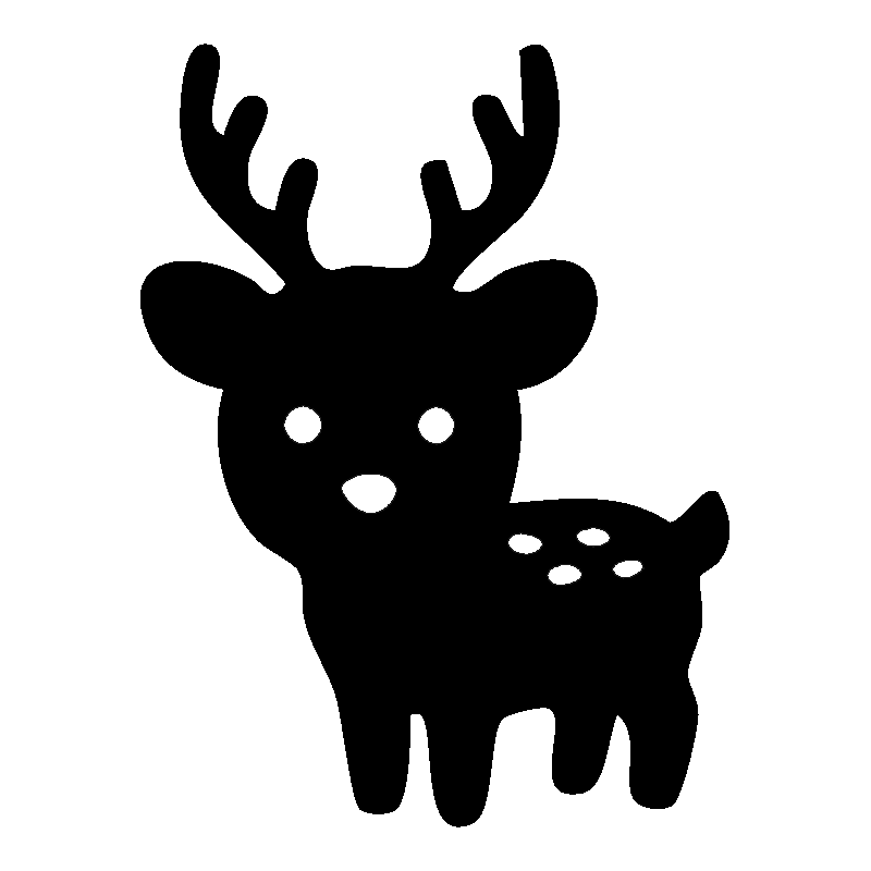 鹿を描いたシンプルなモノクロシ