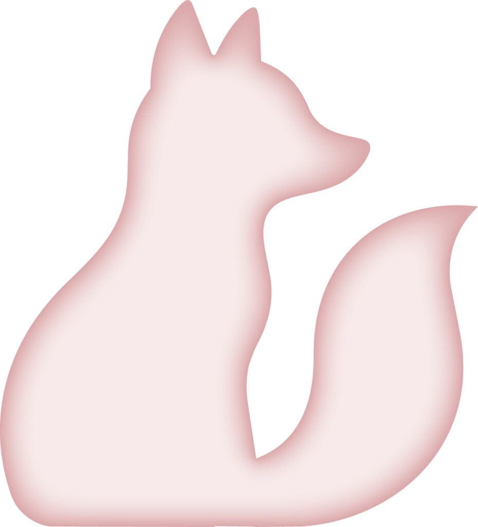 かわいい配色の「きつね」のシル