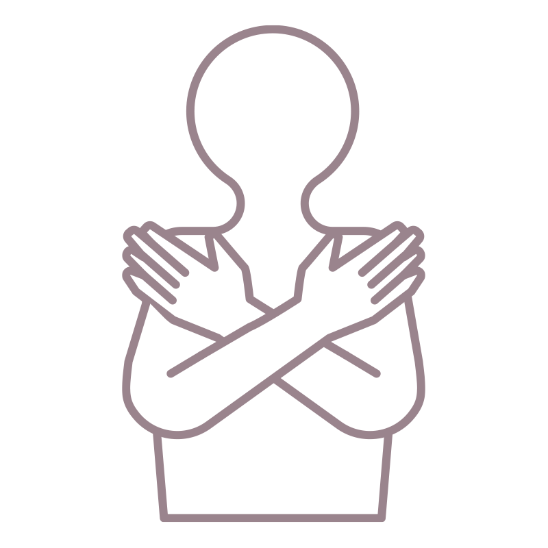 セルフハグを描いた､手書き風の