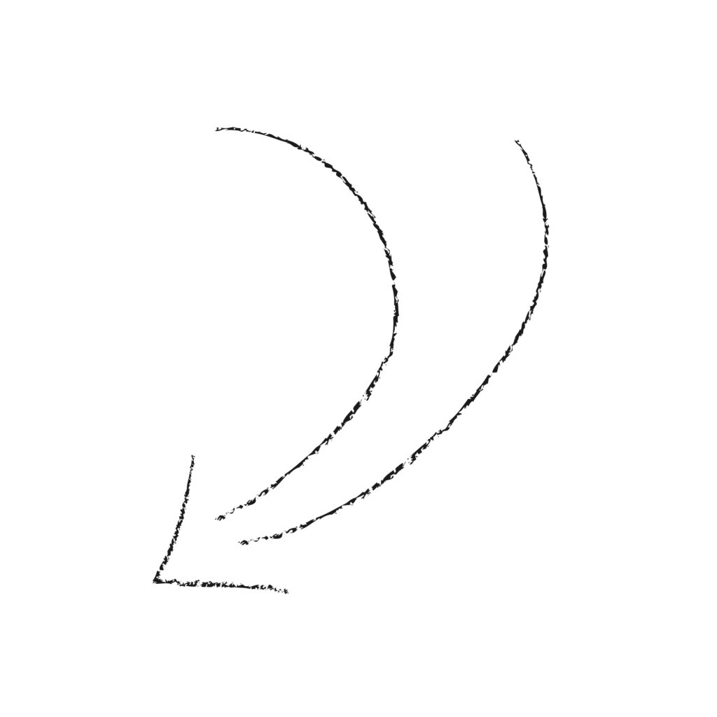 黒のシンプルな手書き「戻る」矢