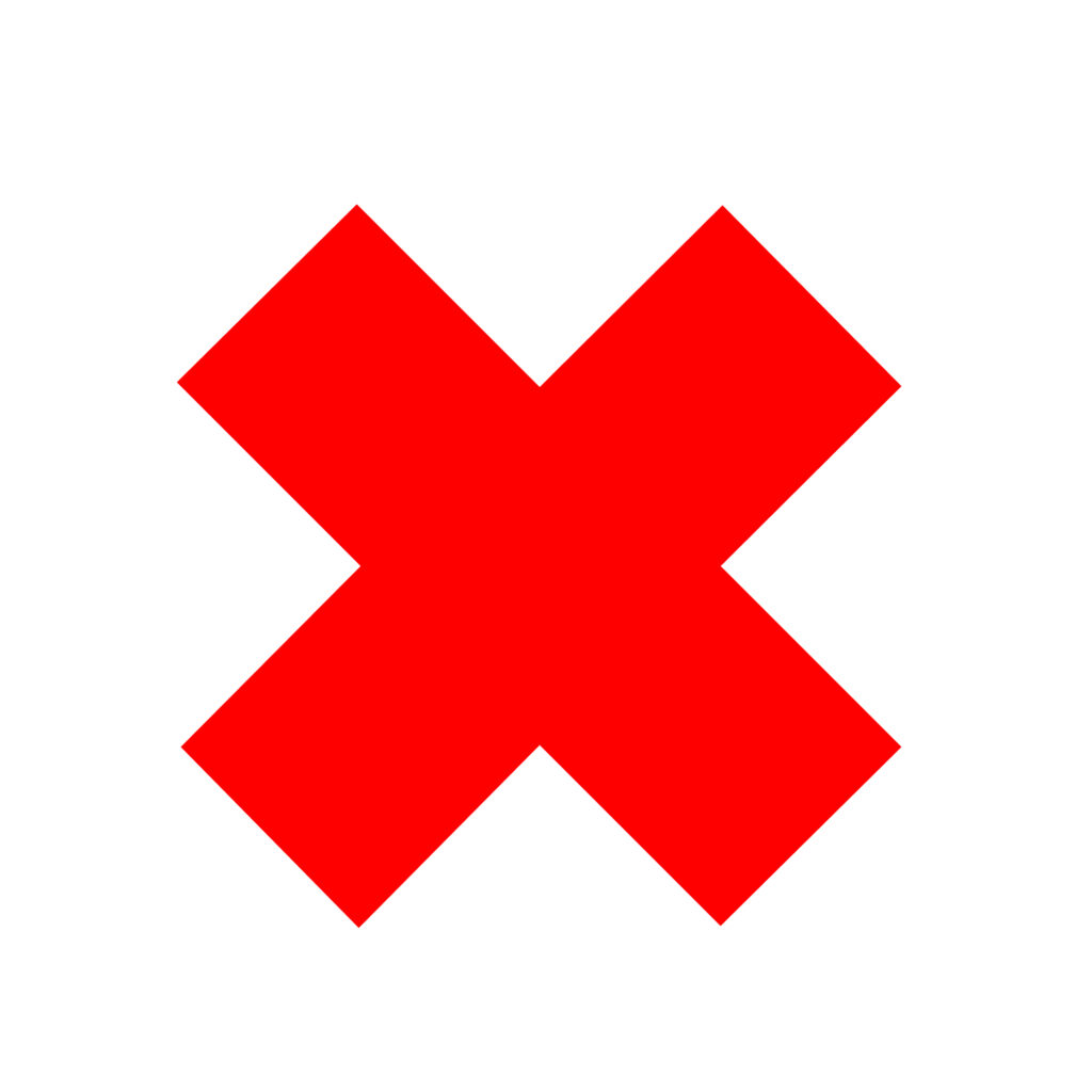 赤色のシンプルな極太バツマーク