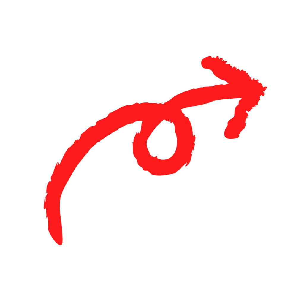 赤色のクレヨンで書いたような手