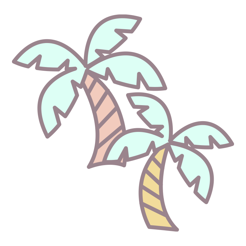 やしのきを描いた､手書き風の温