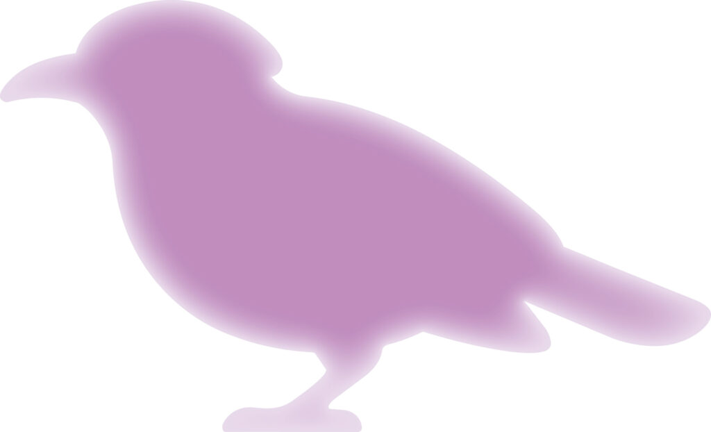 かわいい配色の「とり」のシルエ