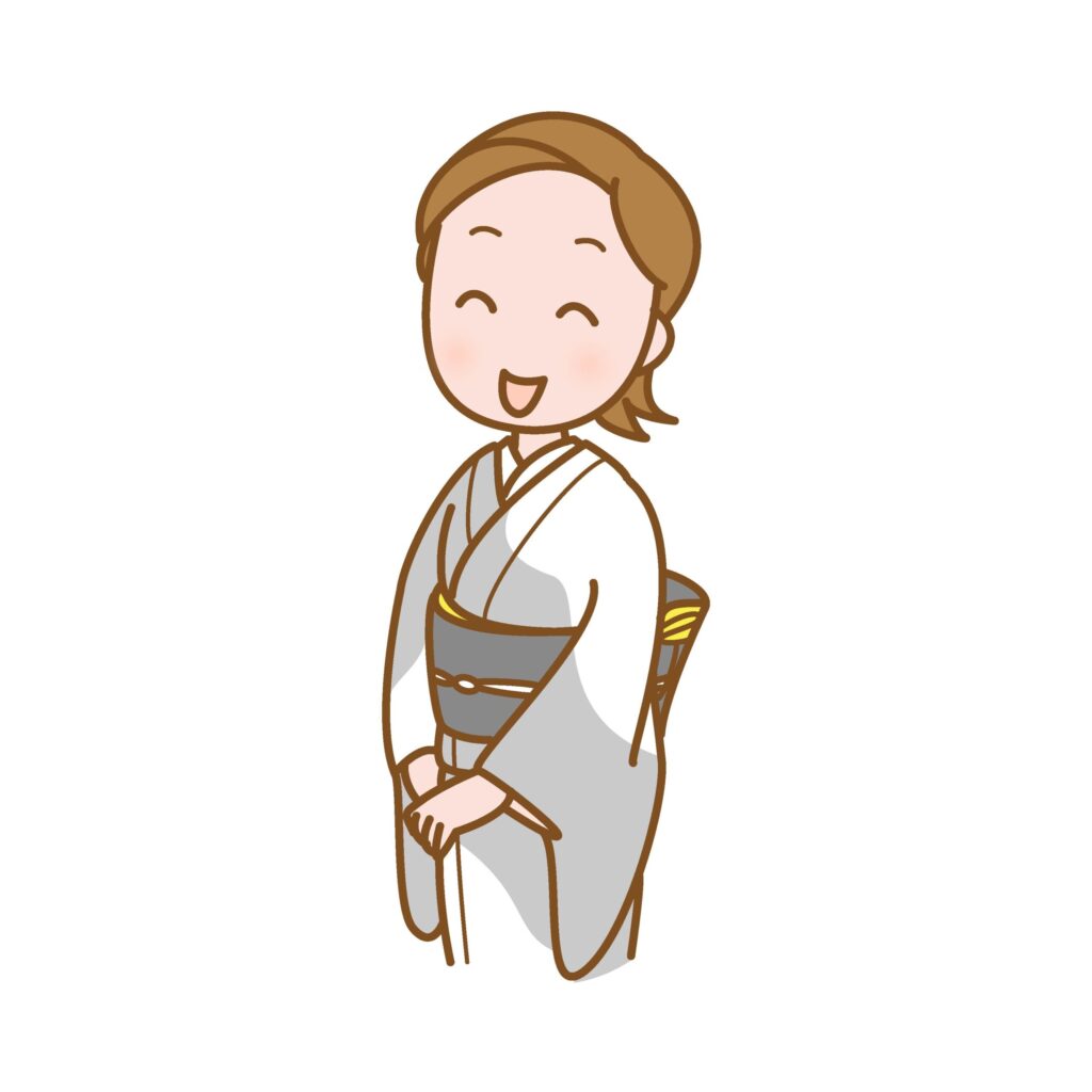 人物のイラストです。 着物姿の