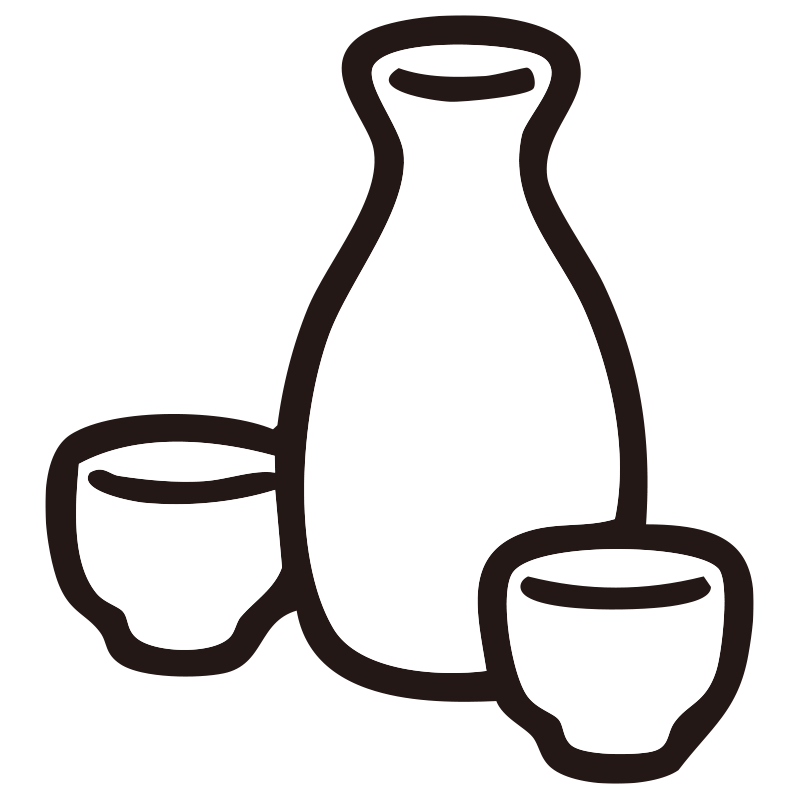 日本酒を描いたシンプルなモノク