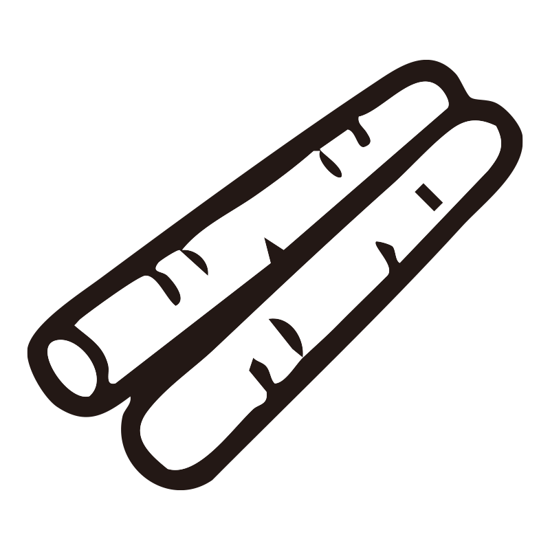 ごぼうを描いたシンプルなモノク