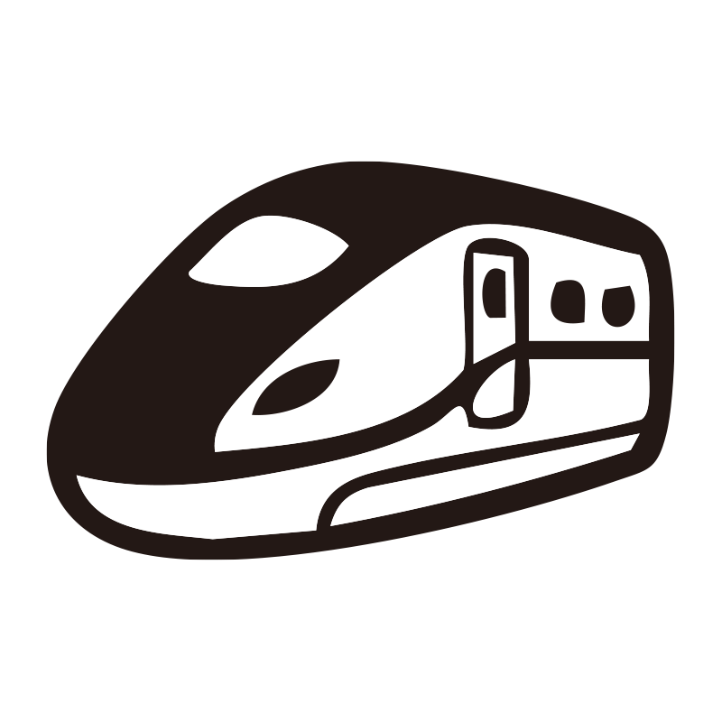 新幹線を描いたシンプルなモノク