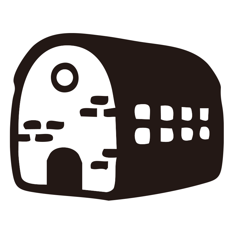 工場を描いたシンプルなモノクロ