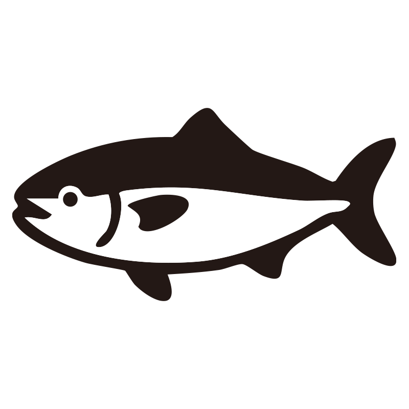 まぐろを描いたシンプルなモノク