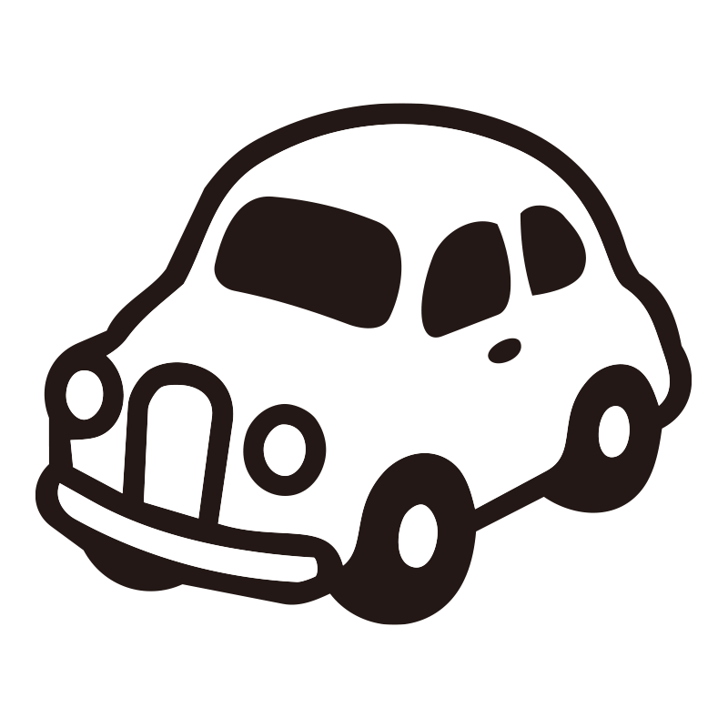 車を描いたシンプルなモノクロシ