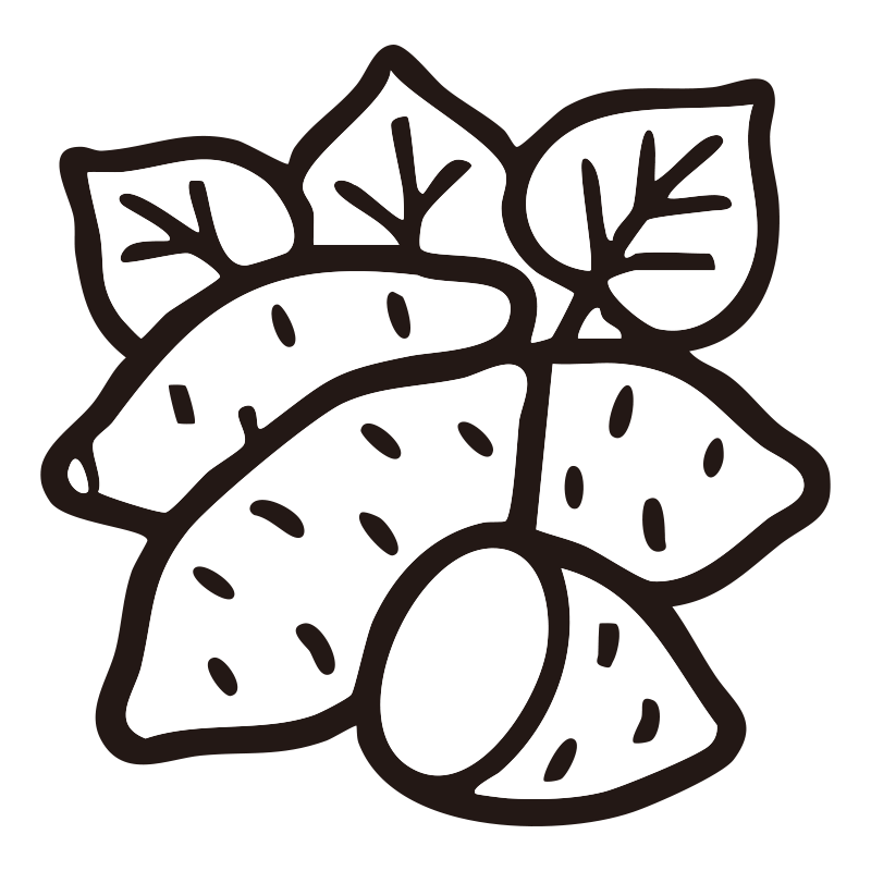 さつまいもを描いたシンプルなモ