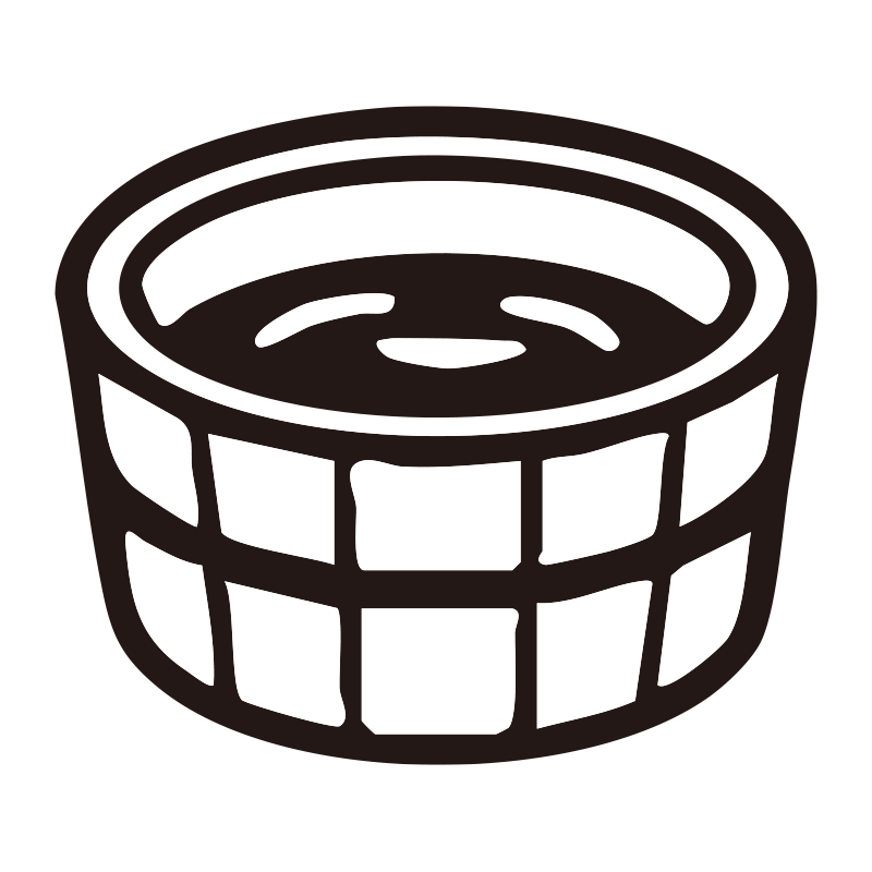 風呂桶を描いたシンプルなモノク