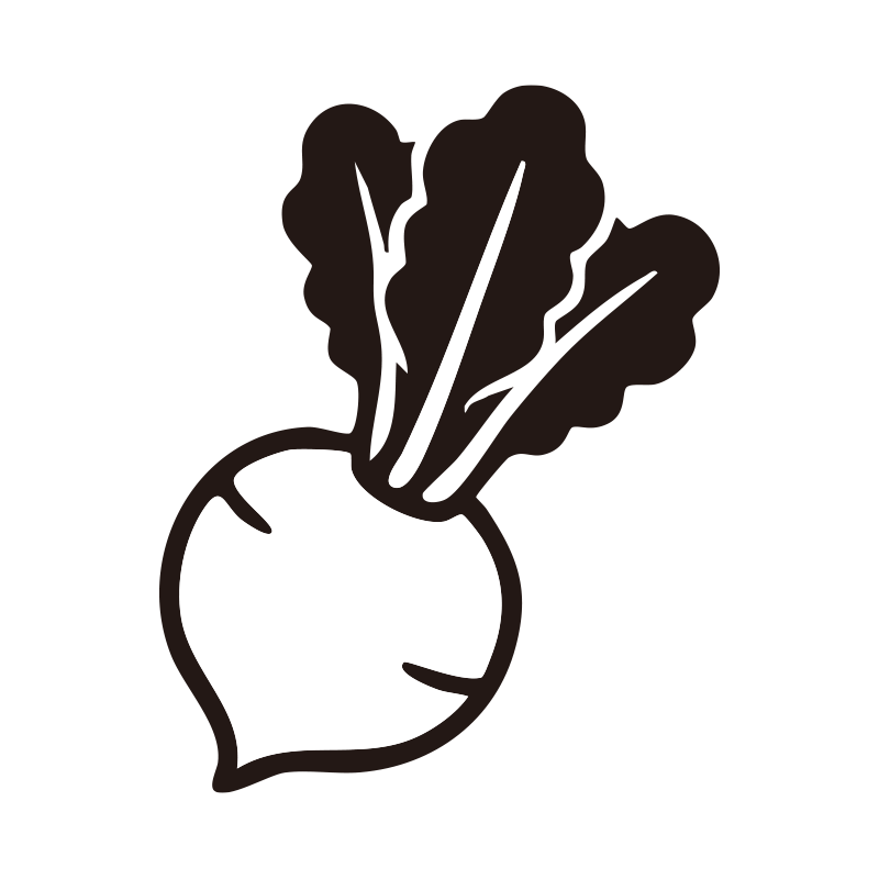 大根を描いたシンプルなモノクロ