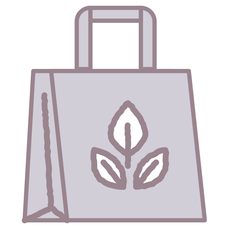 エコバッグを描いた､手書き風の