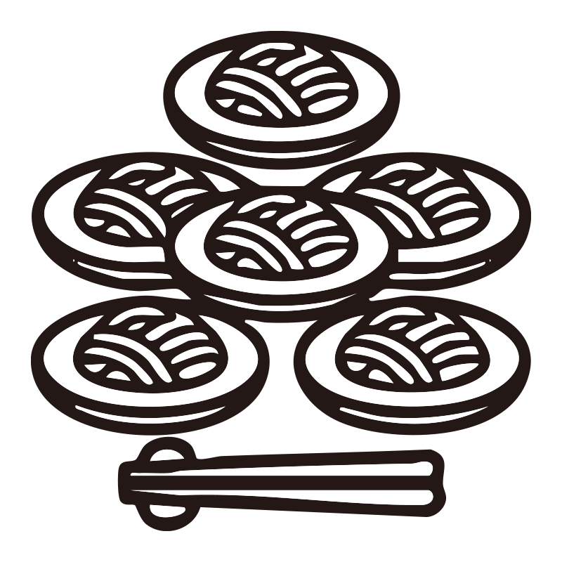 そばを描いたシンプルなモノクロ