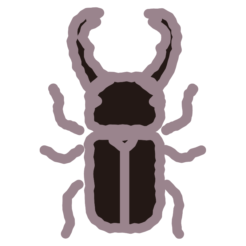 くわがたを優しい色彩で表現した