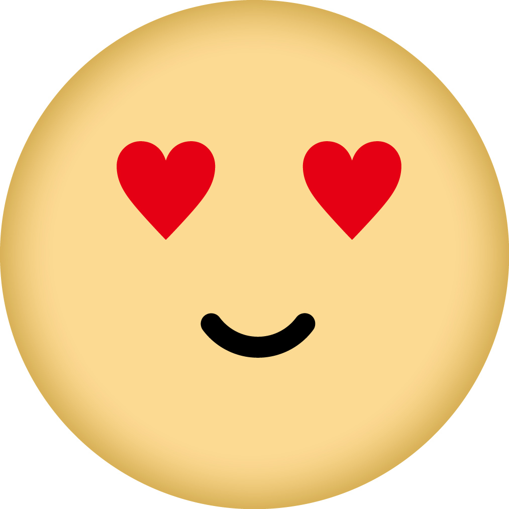 顔アイコンシリーズ「目がハート