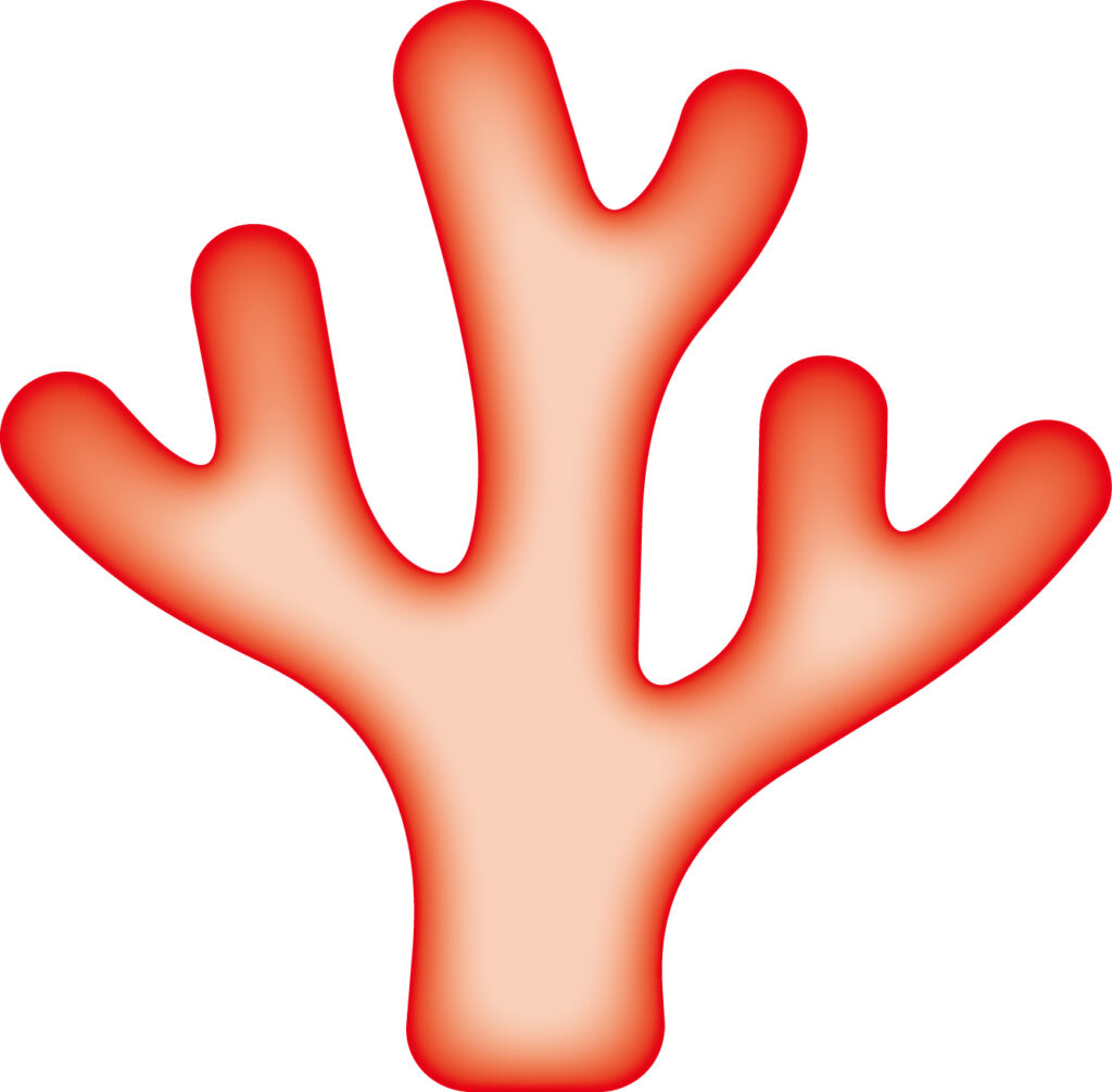 かわいい配色の「さんご」のシル