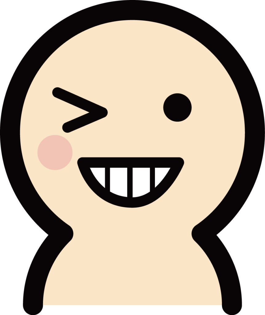 ウインクしている人物イラストで