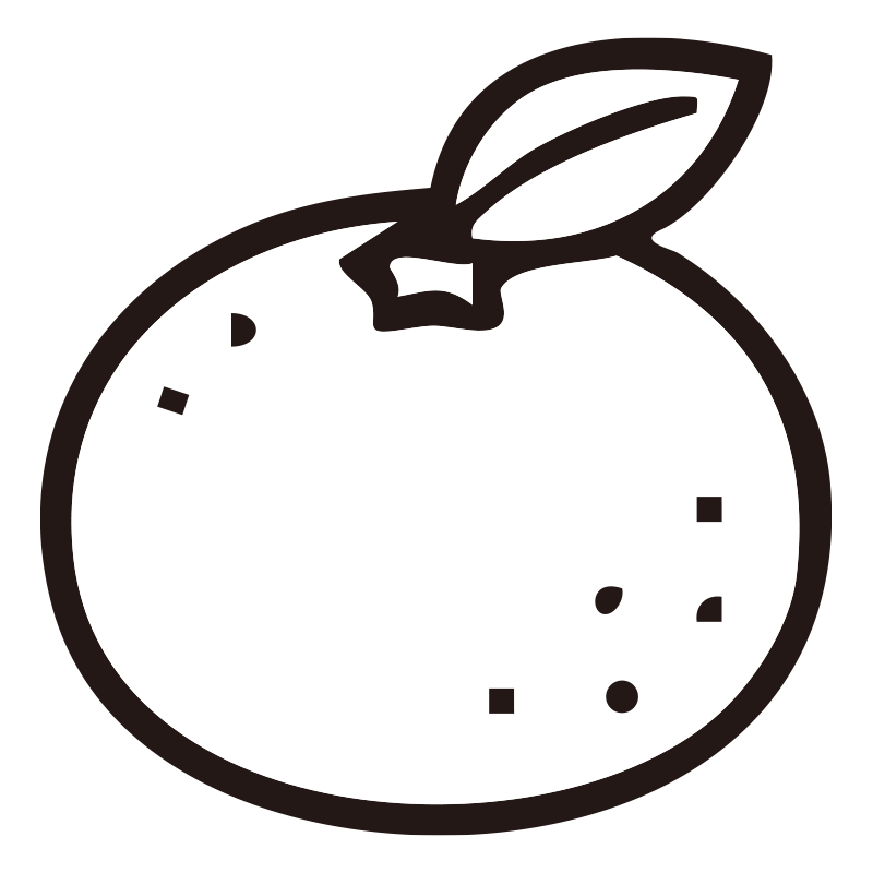 みかんを描いたシンプルなモノク