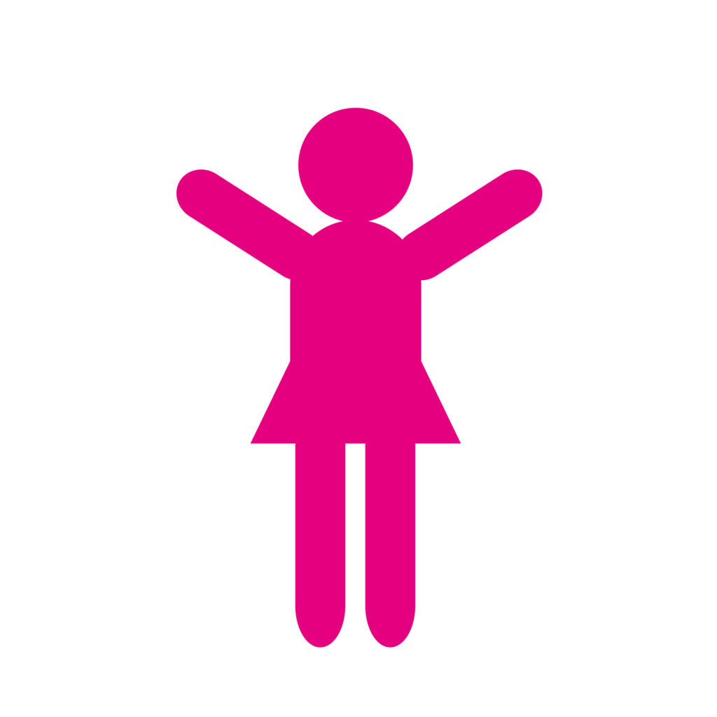 バンザイ（または伸び）をする女