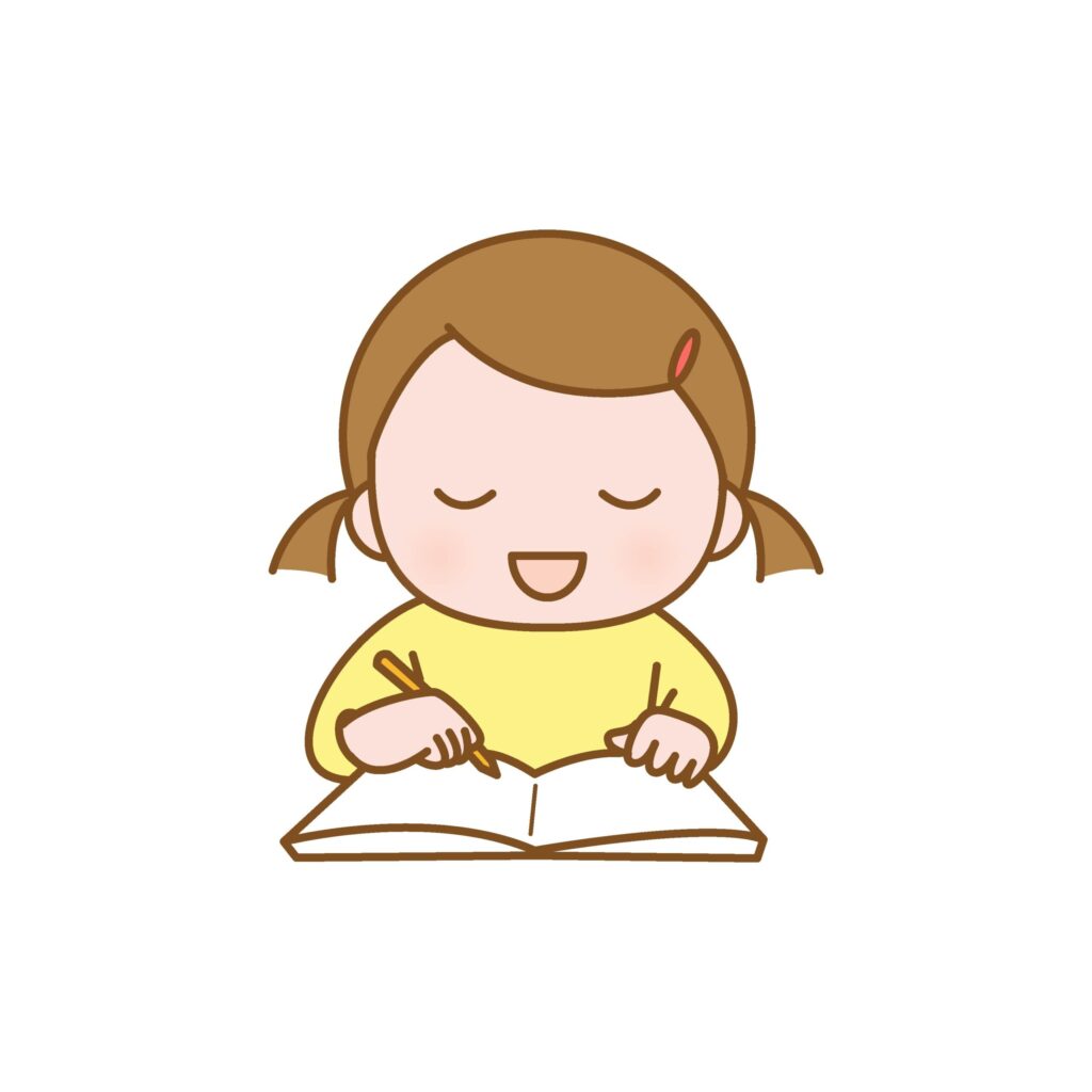 人物のイラスト素材です。 宿題