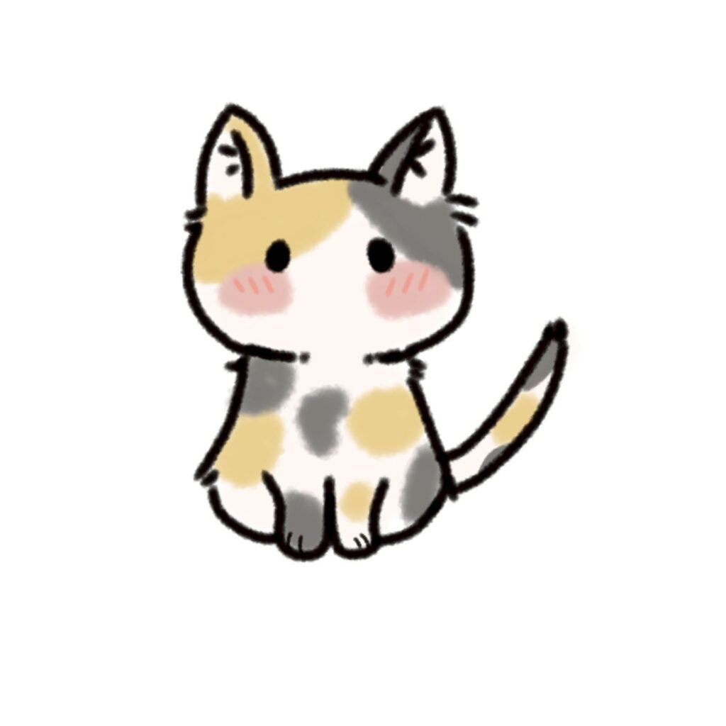 私の大大大好きな三毛猫を描きま