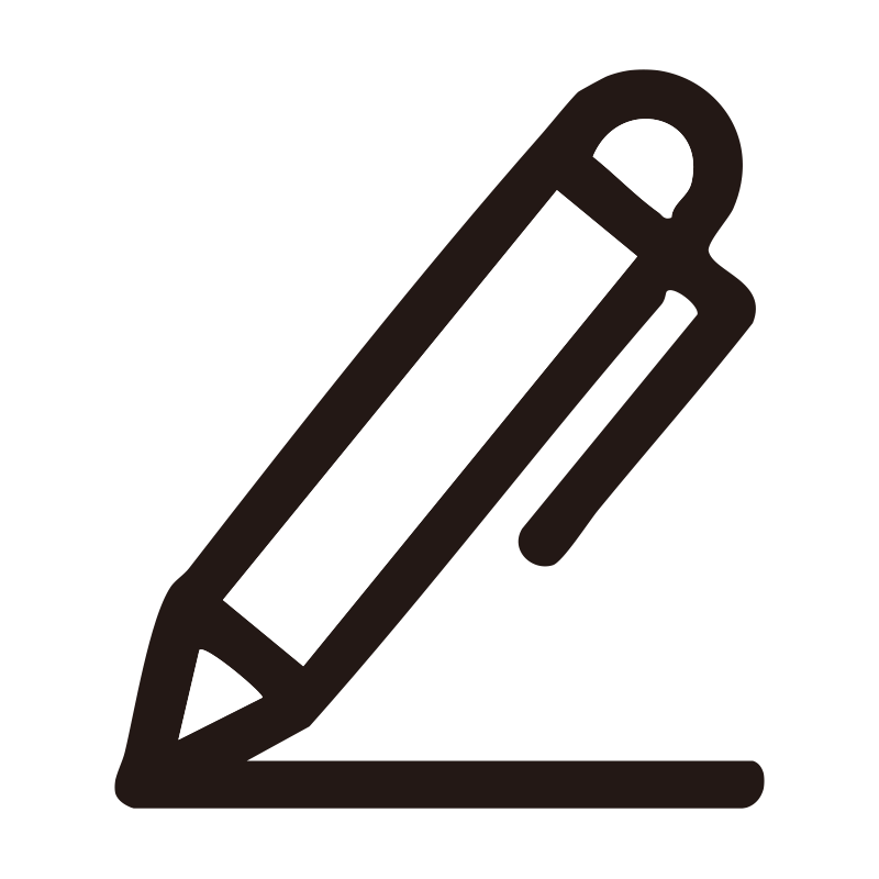 ぺんを描いたシンプルなモノクロ