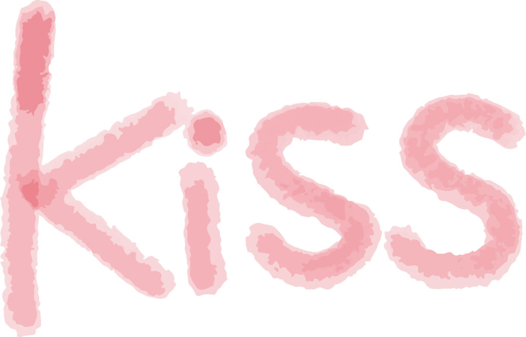 「kiss」の落書き風は、デザ