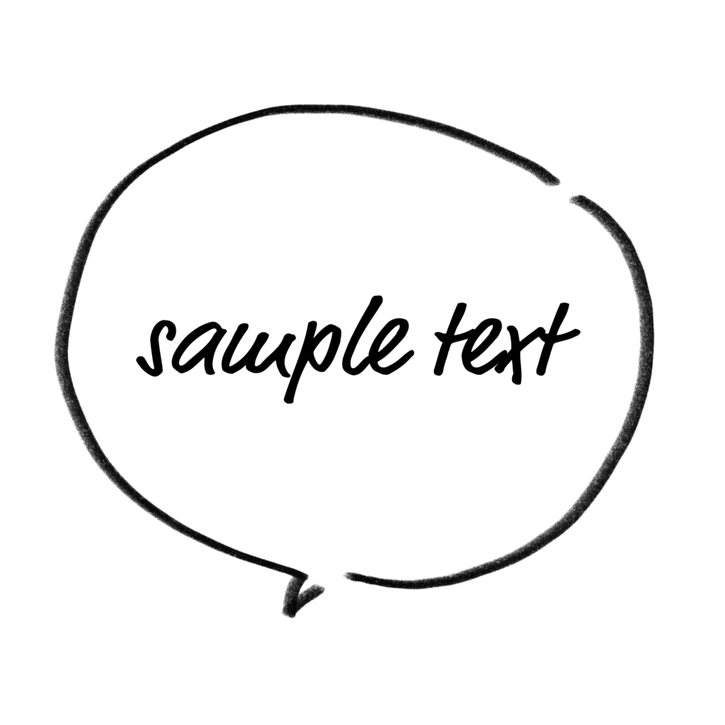 吹き出しの丸型線画イラスト素材
