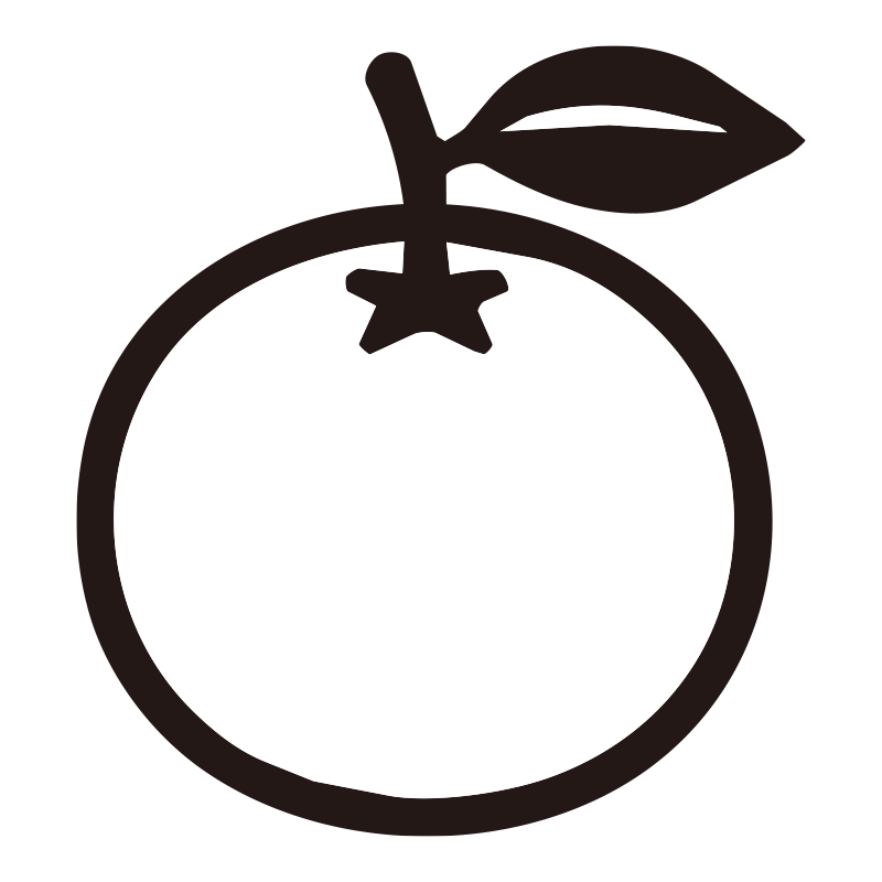 ゆずを描いたシンプルなモノクロ