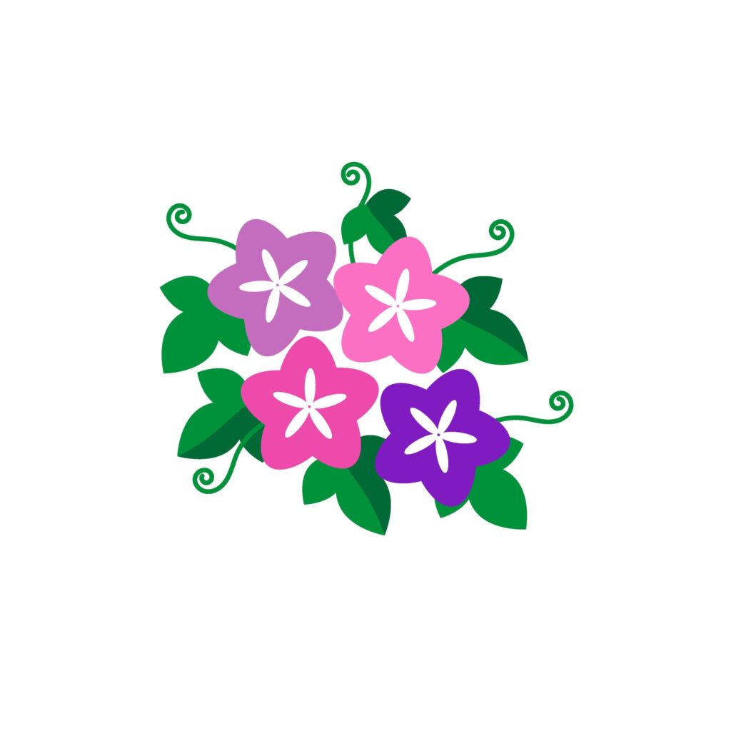 7月をイメージした朝顔の花のイ