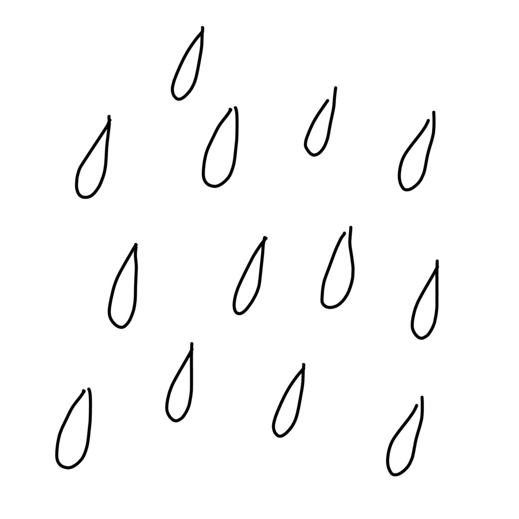 雨粒をモチーフにした、季節感の