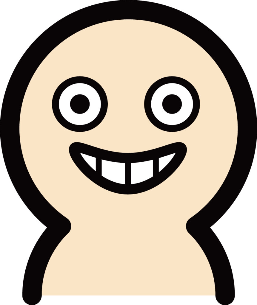ニヤリ顔のひょうきんなイメージ