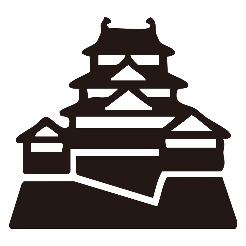 お城を描いたシンプルなモノクロ