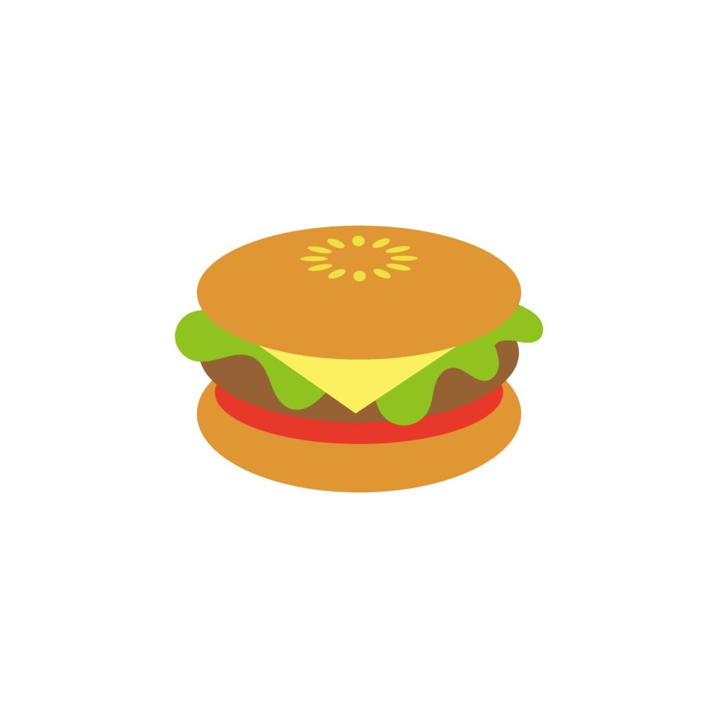 ハンバーガーのイラストです。 
