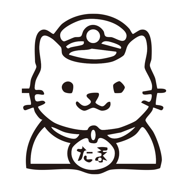 猫を描いたシンプルなモノクロシ