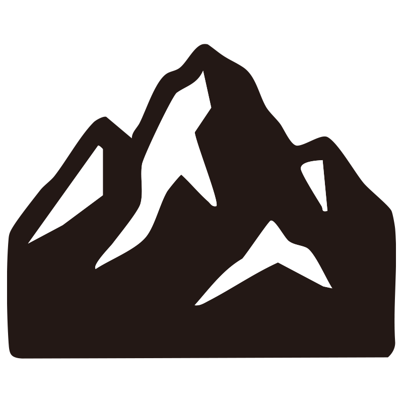 山を描いたシンプルなモノクロシ