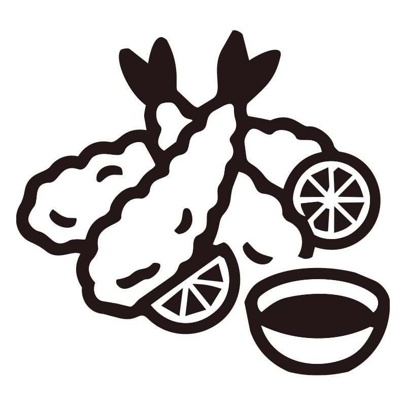 えびふらいを描いたシンプルなモ