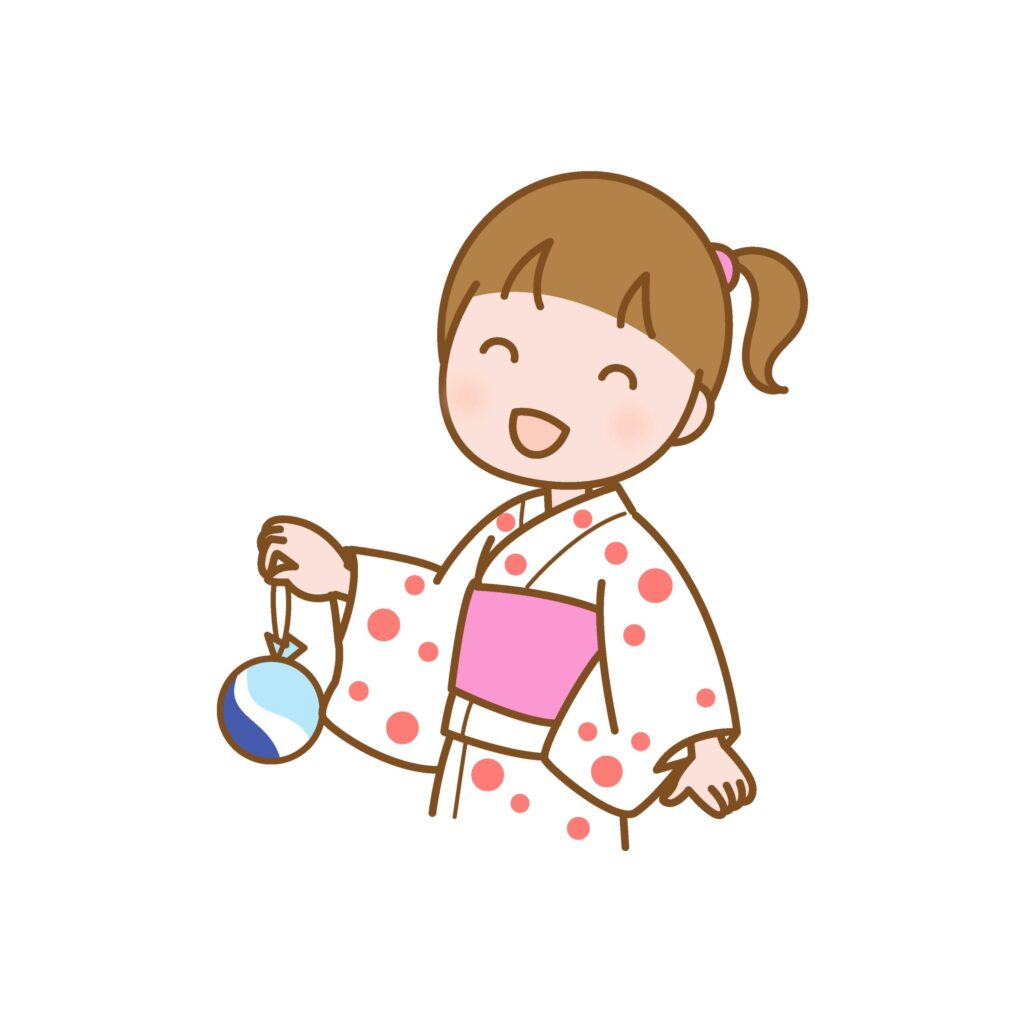 人物のイラスト素材です。 浴衣