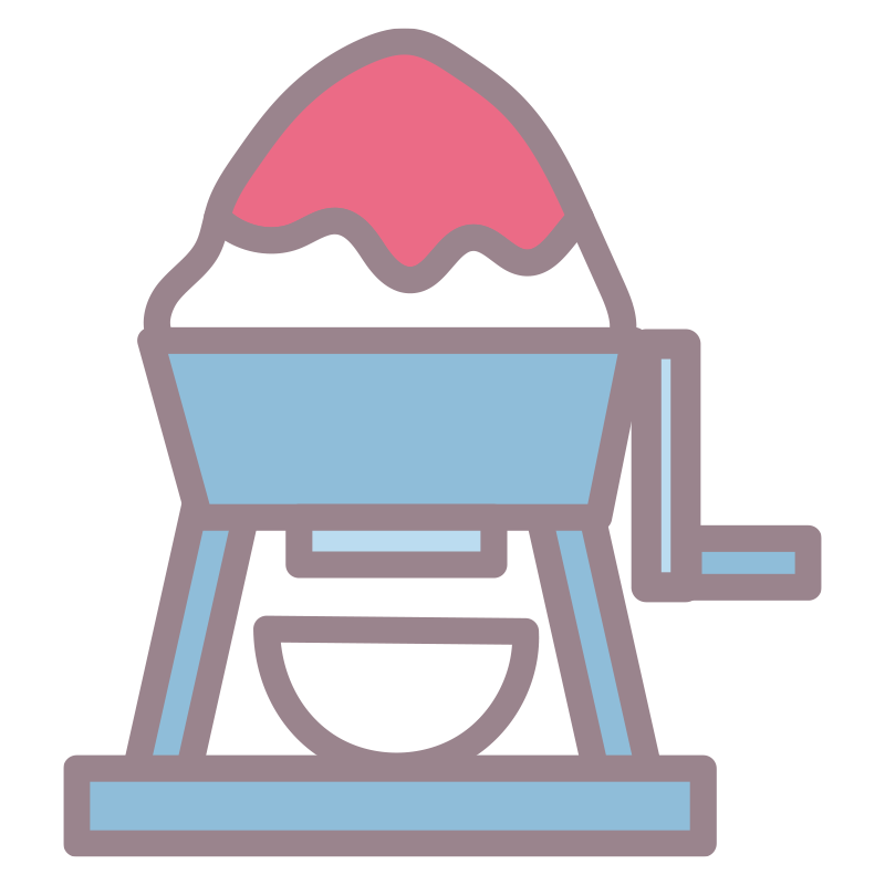 レトロで可愛い手動のかき氷機と