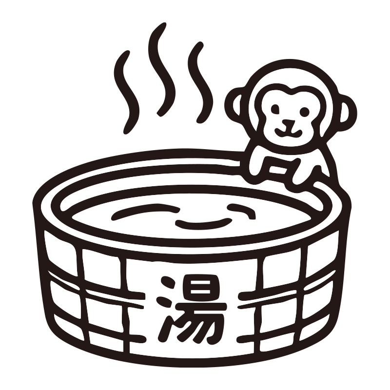お風呂を描いたシンプルなモノク