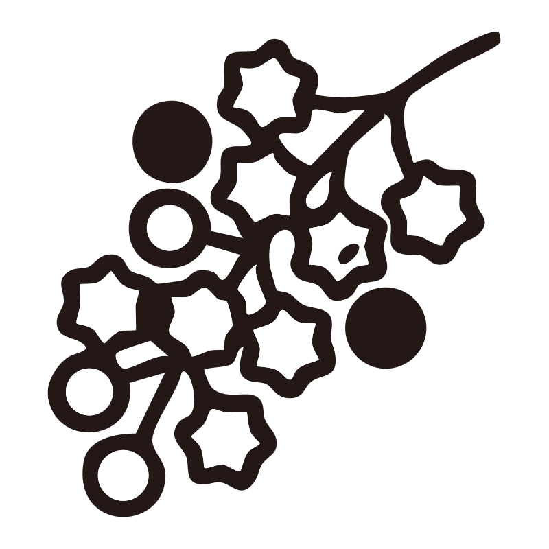 山椒を描いたシンプルなモノクロ