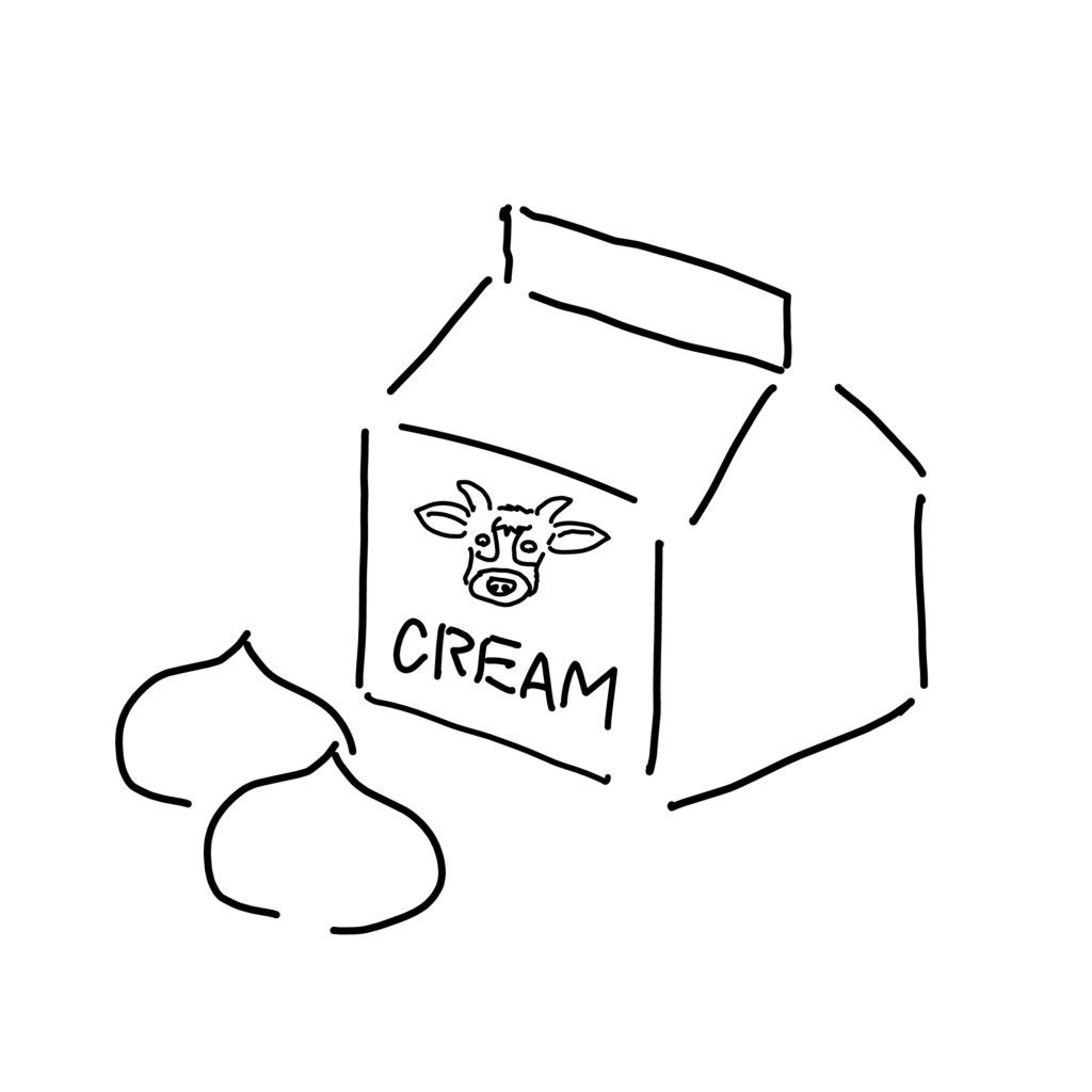 生クリームのパックとクリームを