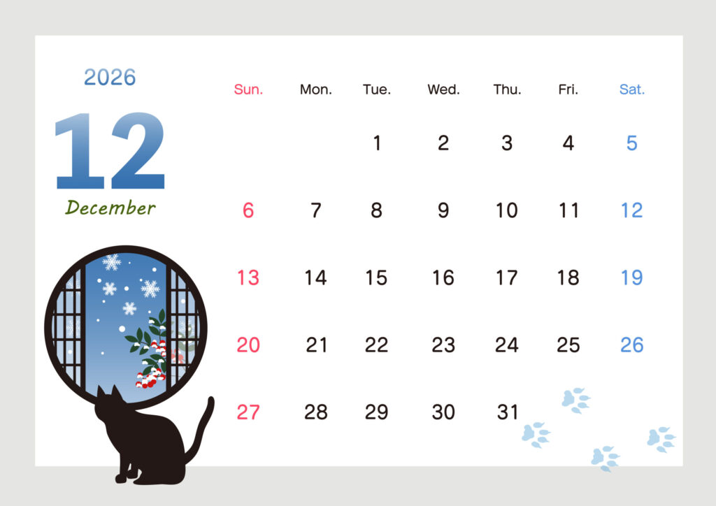 2026年12月用和柄デザイン