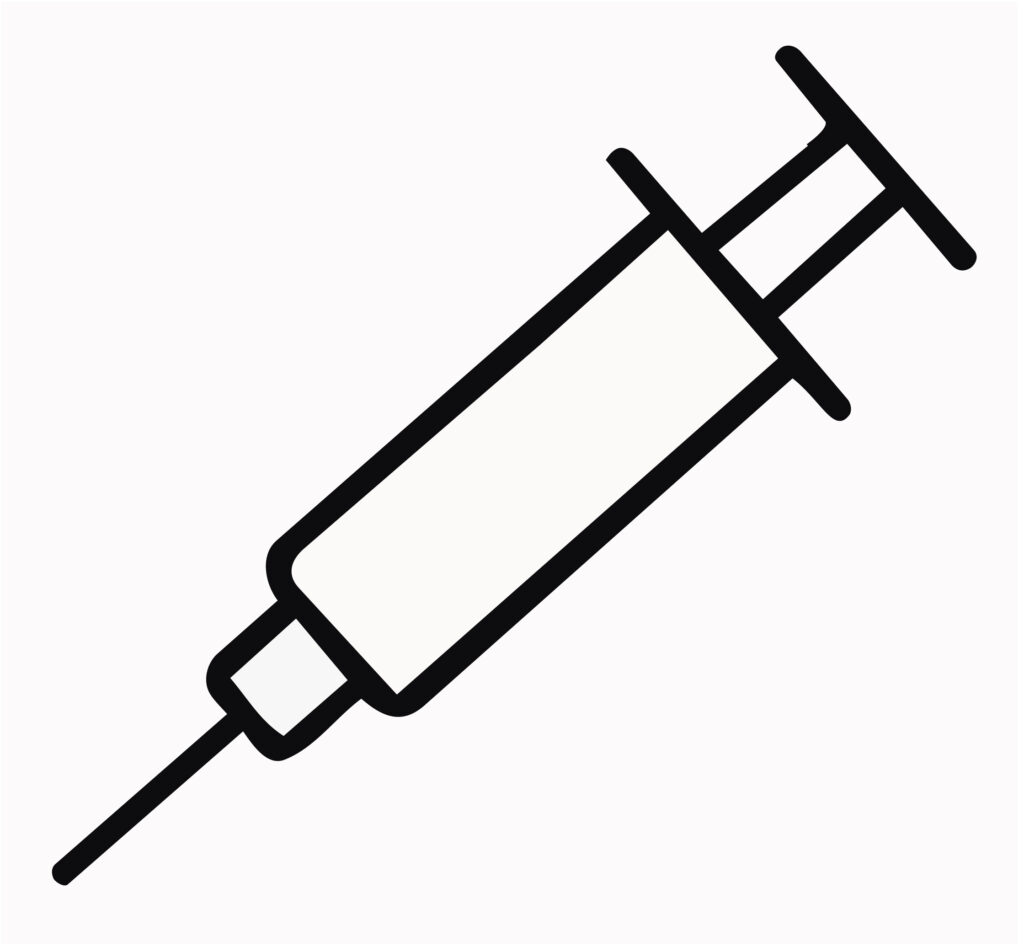 定番の注射器のアイコンです。病