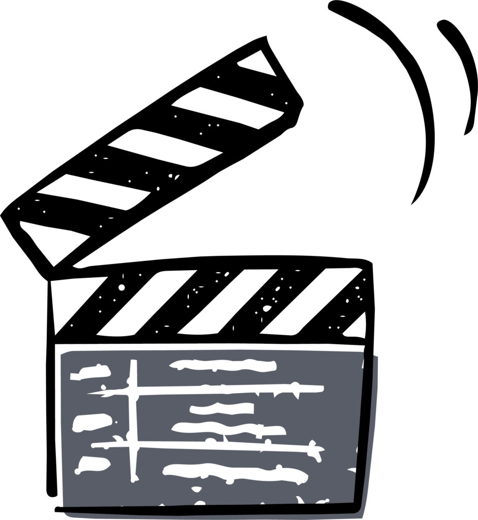 映画撮影に使うカチンコのイラス