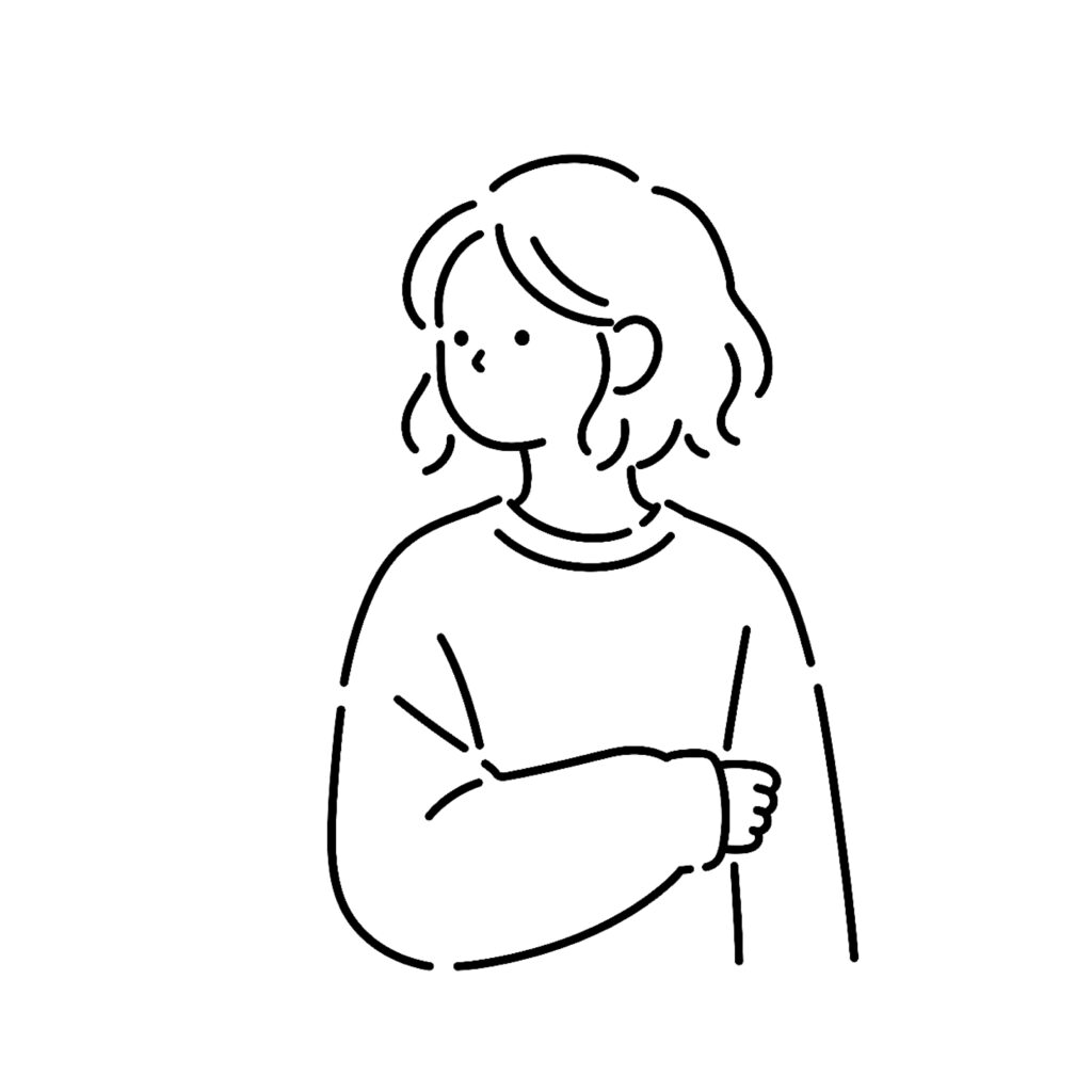 横を向いたショートヘアの女性を